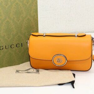 Gucci Petite GG Mini Shoulder Bag Orange Leather 739722 AABSG 7603